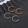Wind C Stainless Steel Earrings Trend Multi-strand Twist Wire Women's Round Titanium Steel Earrings