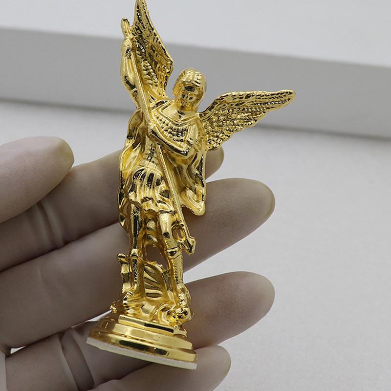 1Pc Crafts For Home Room Tabletop Desktop Christian Saint Michael Figurinethe Archangel Defeating Satan Guardian Statues