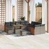 vidaXL 13-piece Garden Sofa Set with Grey Cushions In Synthetic Rattan and Acacia, 2-Seater Garden Sofa 3363368