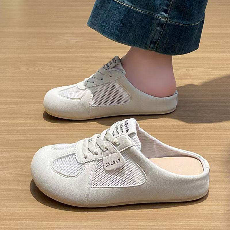 Populární bačkory s plnou špičkou dámské venkovní nošení 2025 podzim novinka zahraniční styl móda měkká podrážka protiskluzové poloviční bačkory dámské sandály