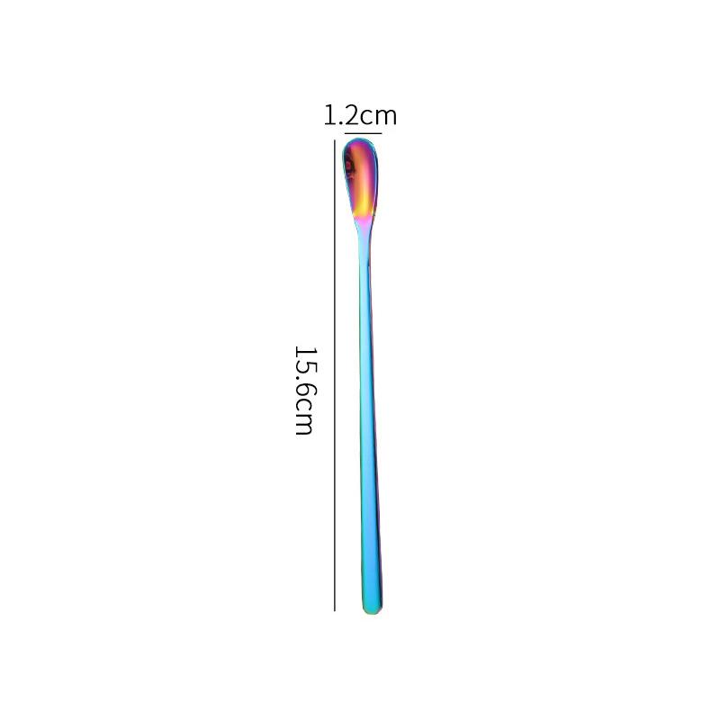 1Pc Stainless Steel Long Handle Stirring Spoon Coffee Tea Spoons Dessert Spoon Stirring Rod Tiny Spoon Kitchen Accessories