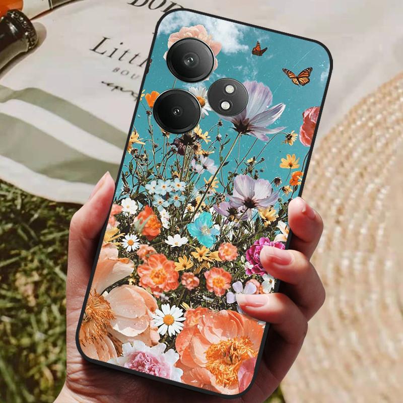 Phone Cover For Realme GT 6 Case Silicone Black Bumper Soft TPU Coque for Realme GT 6T Case Protector Funda Realme GT6 GT6T Bag