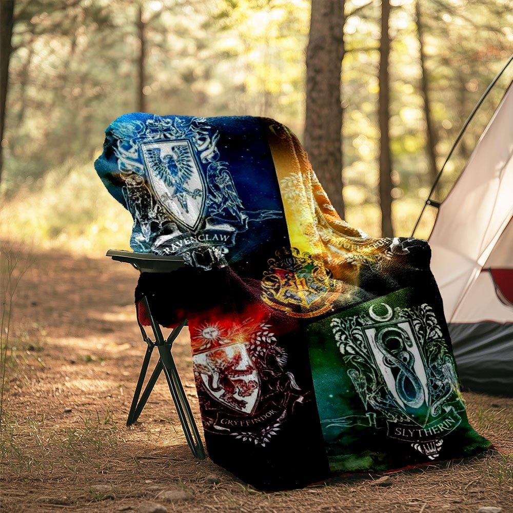Harry Potter Hogwarts House Crests Outdoor Blanket Soft Cozy And Lightweight For All Seasons Perfect For Travel Camping Picnic Sofa Office Bed Living