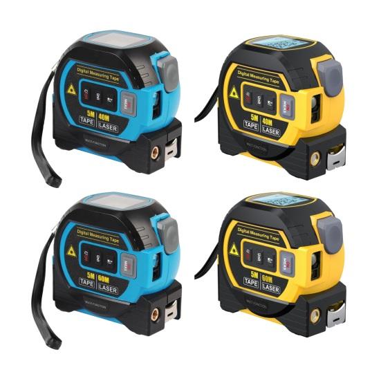3 in 1 Lasers Tape Measure Digital Measuring Tape with High Precision LCD Display Long