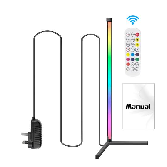 RGB gulvlampe med fjernkontroll Flere lysmoduser Lysstyrke Justerbar fargeskiftende Party Smart RGB-lampe