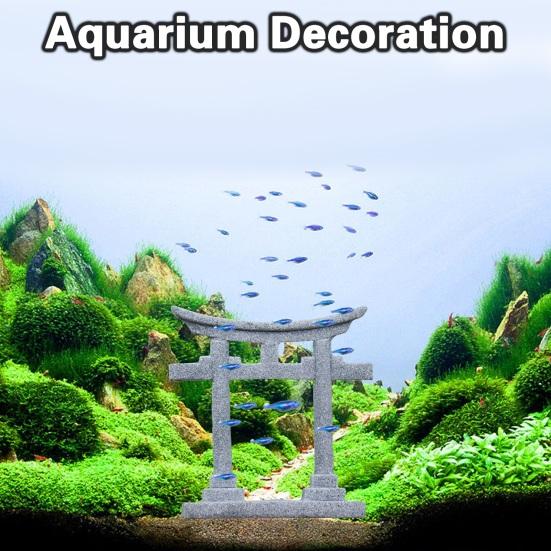Ozdoba akvária Japonská šintoistická svatyně Torii Model Miniaturní dekorace akvária pro podvodní krajinu