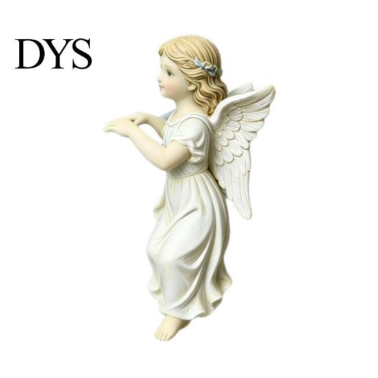 Retro pryskyřičná figurka anděla, Vintage soška dívky, Roztomilá popínavá rostlina pro dekoraci okraje květináče, Řemeslné výrobky v evropském stylu