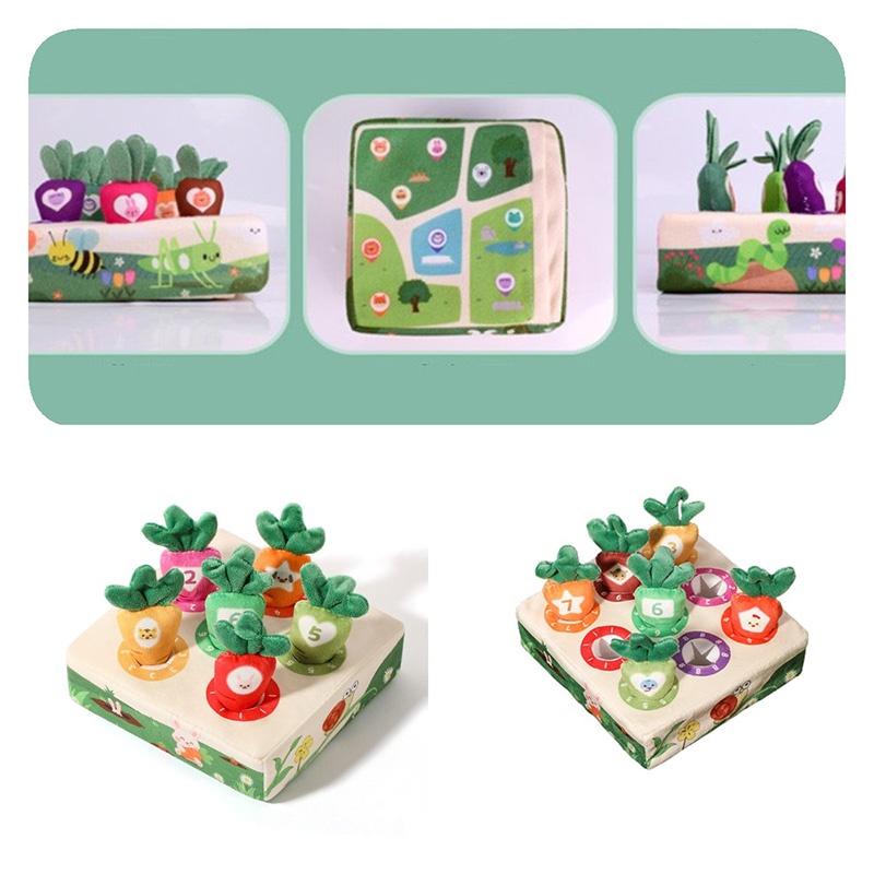 Educational Plush Toy For Children Shape Color And Number Recognition Farm Carrot Puller