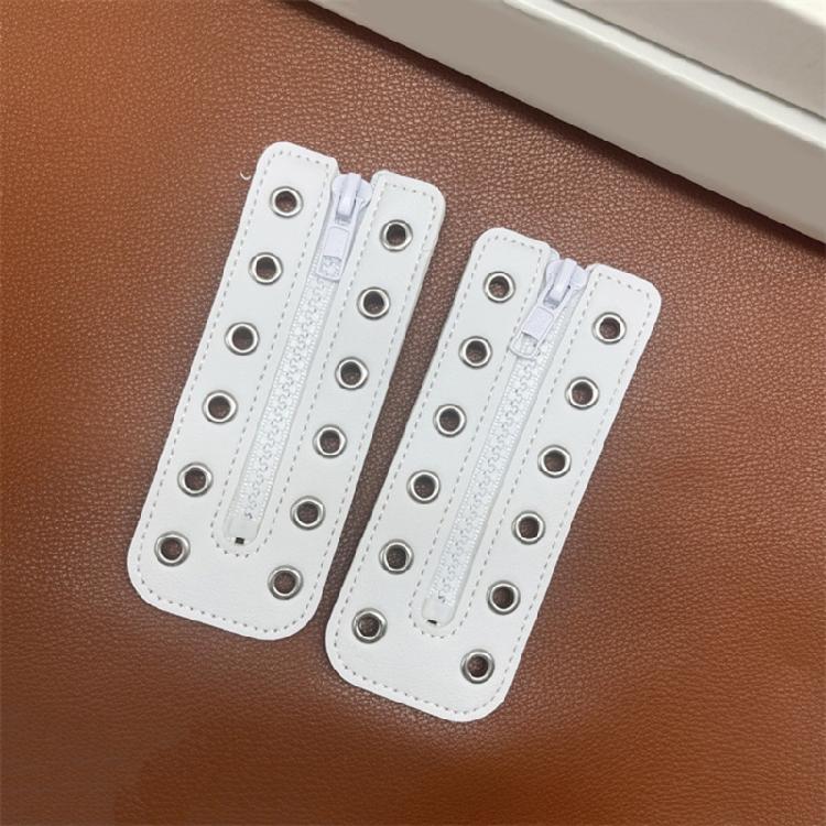 Waterproof PU Leather Shoelace Zippered Closure Replacement with 8 Holes for Men Women Boot Footwear Accessories