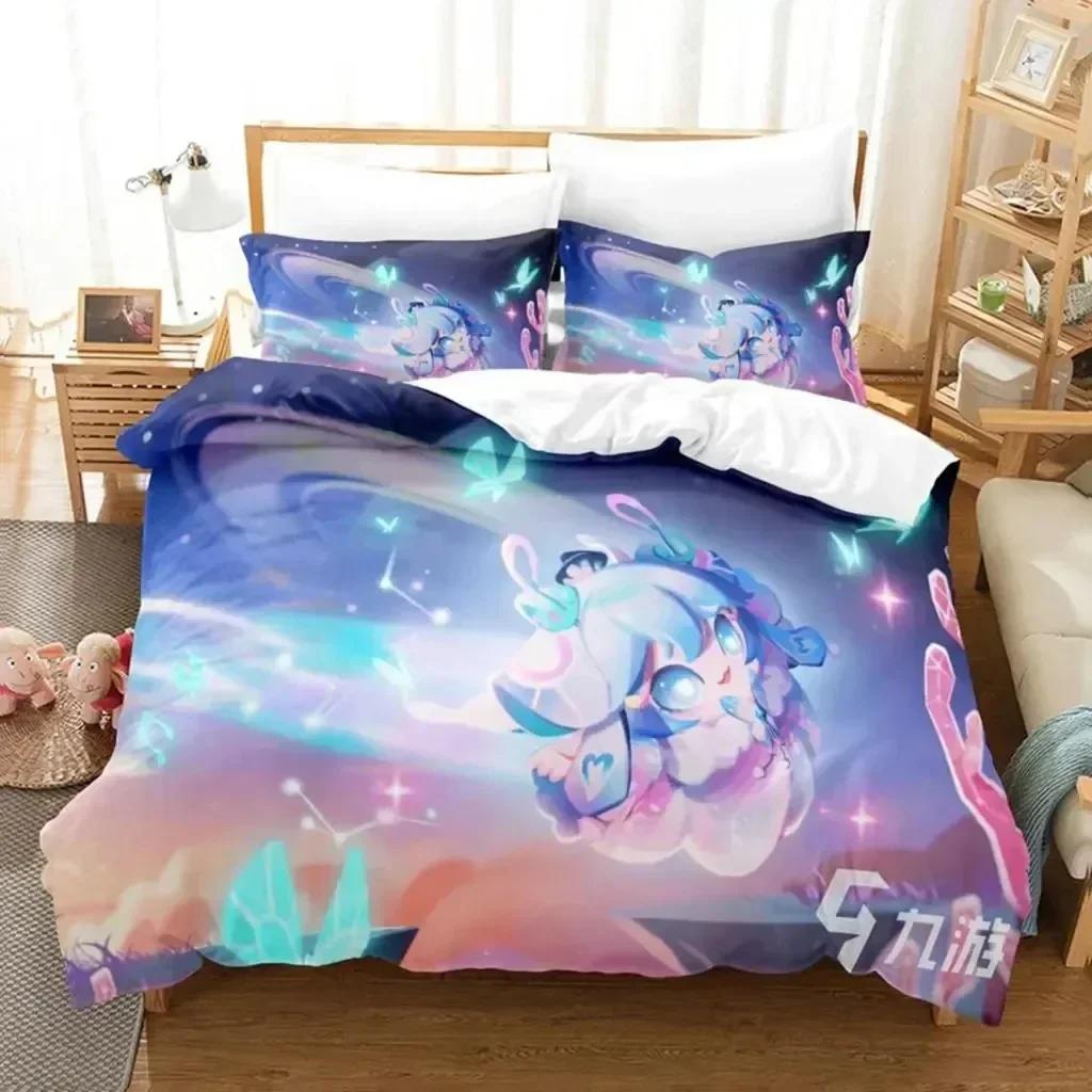 Cartoon Eggy Party Game Bedding Set Duvet Cover Sheet Printed Bed Set Pillowcase Bed Full Queen King Size Comforter Bedroom