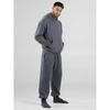 Comfrt Solid Color Embroidery Fleece Oversize Couple Hoodie Casual Loose Sweatpants Set