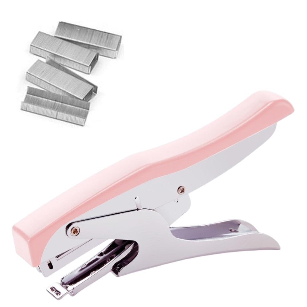 Lever-Operated Metal Handheld Stapler Ergonomic Heavy Duty Hand Stapler with Staples Labor-Saving Large Capacity Hand Stapler