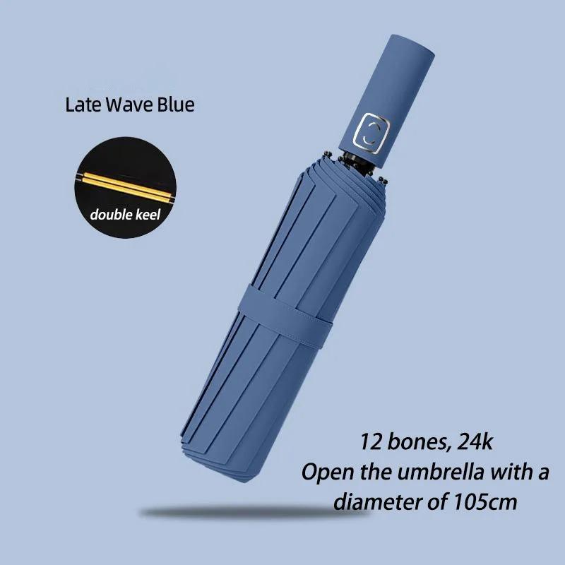 

Fashion Large Travel Umbrella Heavy Duty Windproof Waterproof Umbrella Fully Automatic Open And Close Sunshade And Rain Umbrella metal-fiber composite&24K