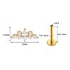 1 PZ Titanio G23 Piercing Labret Filettatura Interna Orecchini Zircone Occhio di Cavallo Fiore Helix Cartilagine Stud Labbra Gioielli per il Corpo 16G