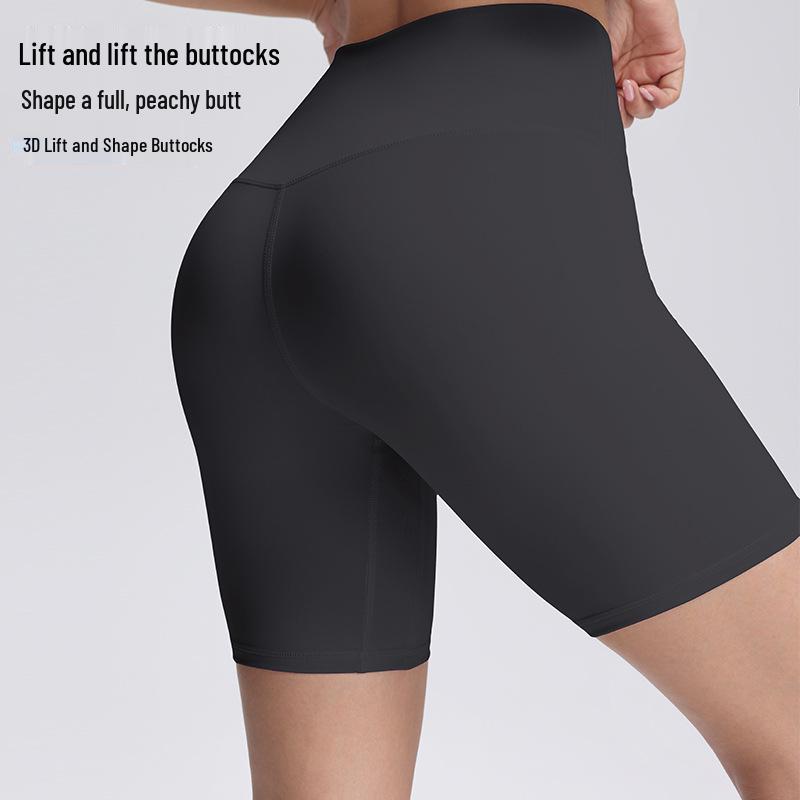 European Asian High Waist Yoga Capri: Hip-Lifting, Tight-Fit Running Sports Shorts