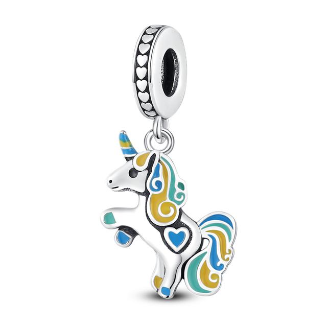 

Подвески 925 Originales Silver Rainbow Horse Series Очаровательные музыкальные наушники Подвеска Fit 925 Оригинальный браслет Женские украшения