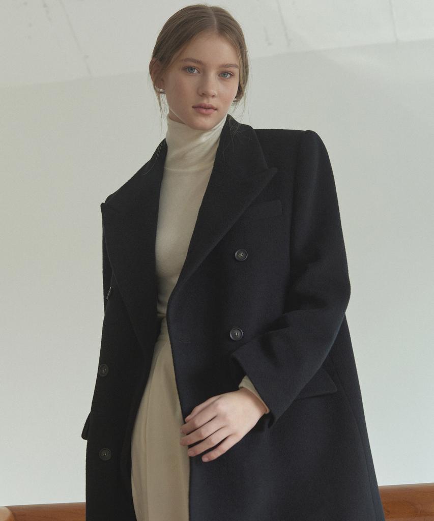 Nonlocal Wool Blend Double Coat - Black