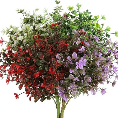 Outdoor Artificial Artificial Flower 7 Heads Rue Grass Nordic Fake Flower Home Decoration Eucalyptus Simulated Green Plant Plastic Flower