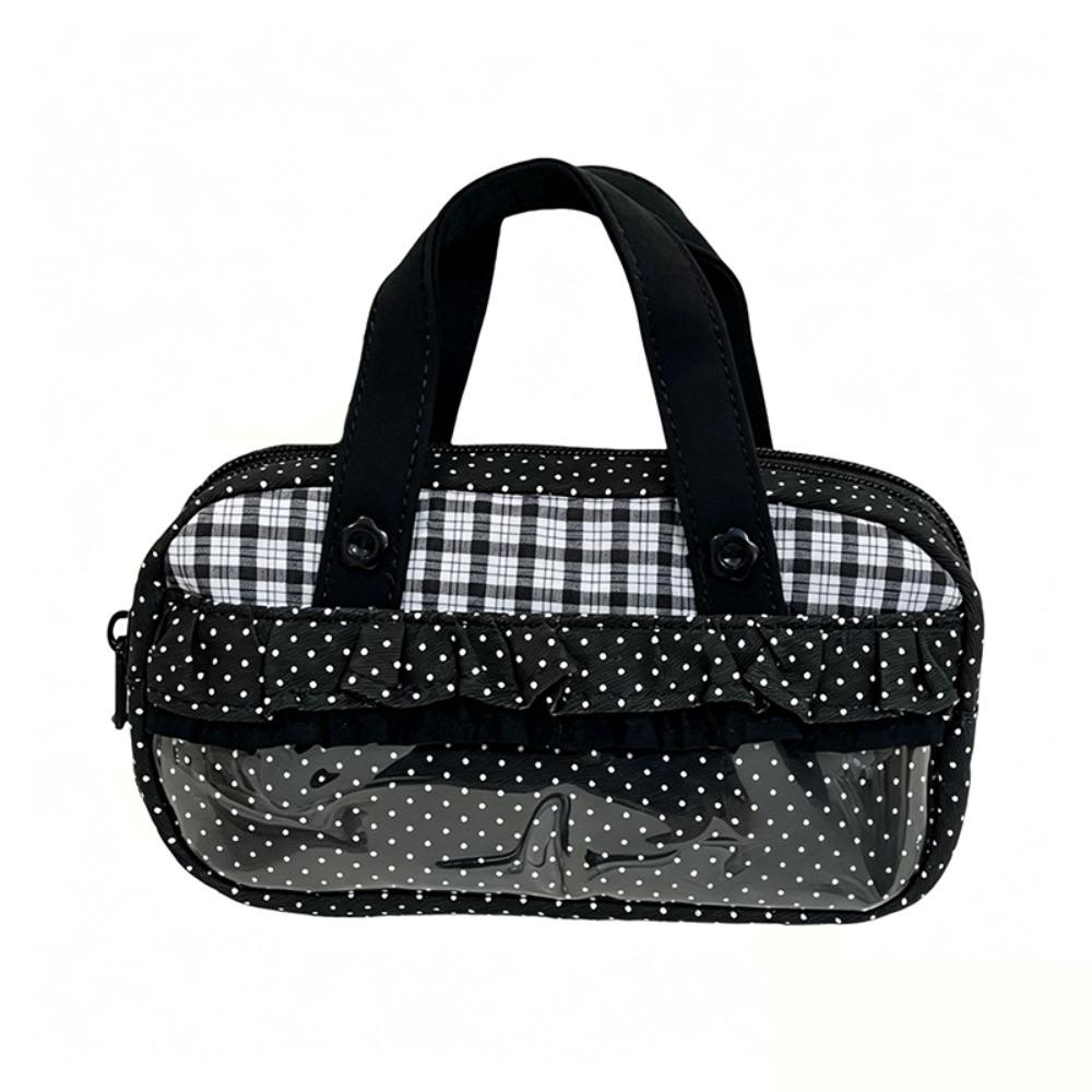 

Handheld Pencil Case with Clear Itabag Pen Bag Aesthetic Stationery Bag Students чёрный