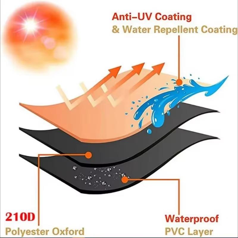 BBQ Cover with Storage Bag  UV Resistant Dustproof Barbeque Protection Cover Outdoor Barbecue Cover Round for Patio Garden