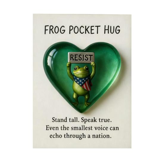 

Resist Frog Pocket Hug with Positive Card Emotional Support Love Heart Frog Pocket Token Decoration Inspirational Encouragement Gift 1pc