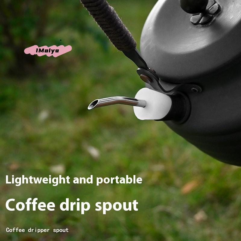 Verlängerungsdüse aus Edelstahl für Wasserkocher, Silikon-Tropfdüse für Kaffeekannen mit verlängerter Öffnung, ideal für Outdoor-Aktivitäten wie Wandern und Trekking