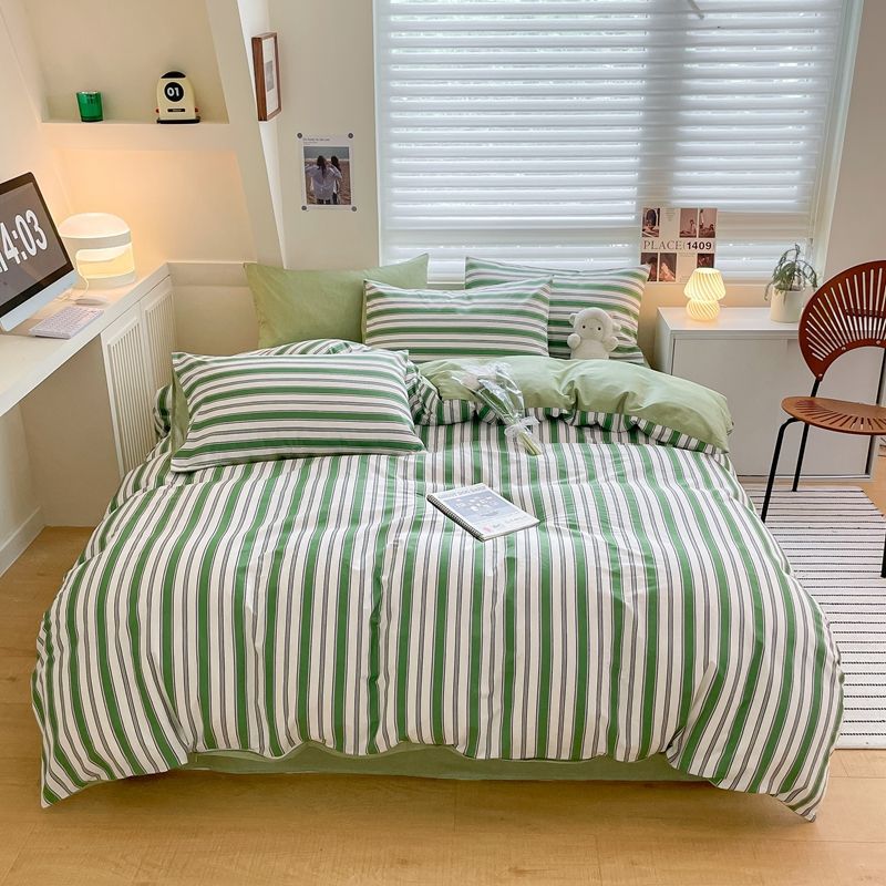 

Nordic 100% Cotton Single Soft Quilt Cover Non Fading Skin Friendly Duvet Cover for Home Breathable Bedding for King Queen 150x200cm Only Cover