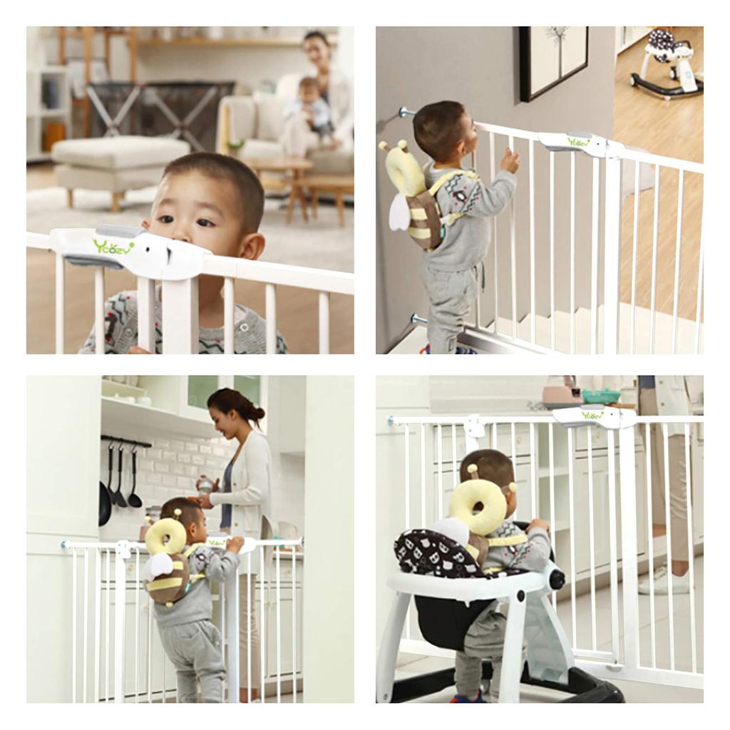 Ycozy BabySafe Baby Gate Stair Safety Gate Children Pet Gate Auto Close Baby Gate Baby Fence Tension Type Baby Guard Fence Height 77cm Installation