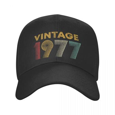 Vintage 1977 Baseball Cap Unisex Vrouwen Verstelbaar Geboren in 1977 45e verjaardagscadeaus Papa Hoed Streetwear Snapback Zomerhoeden