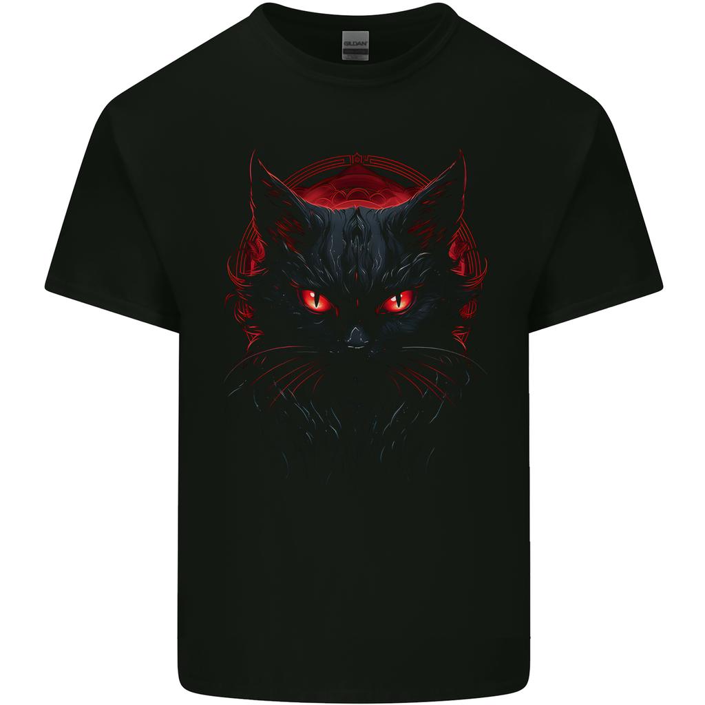 Satanic Cat Evil Halloween Unisexs Light Cotton TShirt