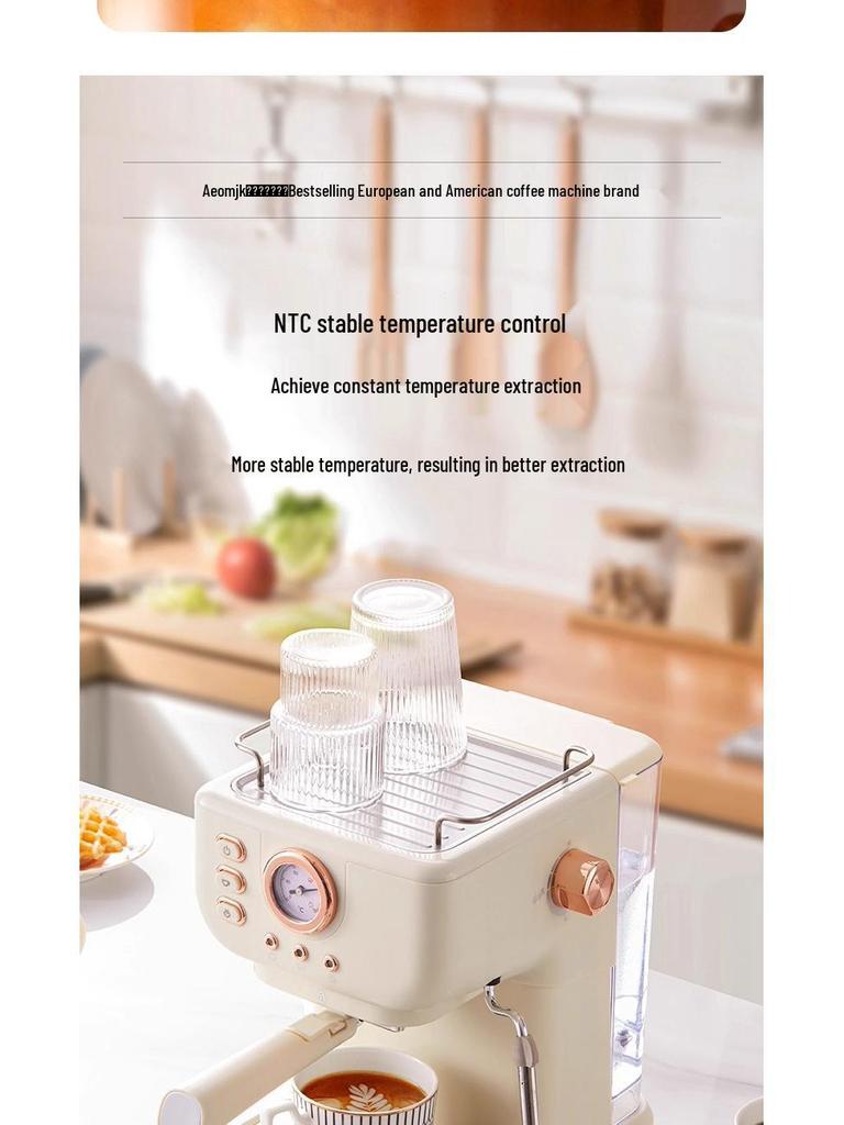 Ретро напівавтоматична кавомашина високого тиску 20 Бар з спінювачем молока