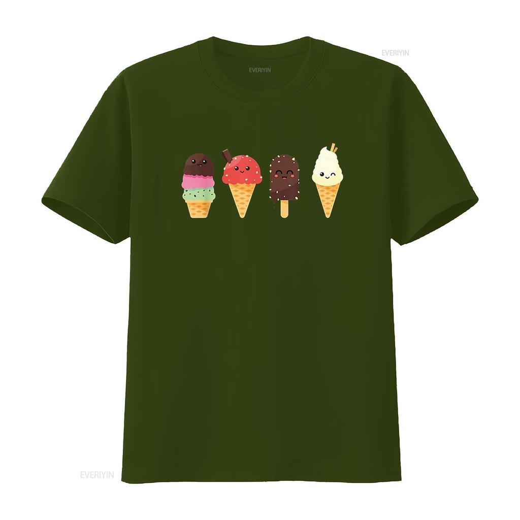 Ice Cream Lover T Shirt for Summer vintage Washed streetwear Versatile graphic Top For Everyday Wear Casual fashion Unisex