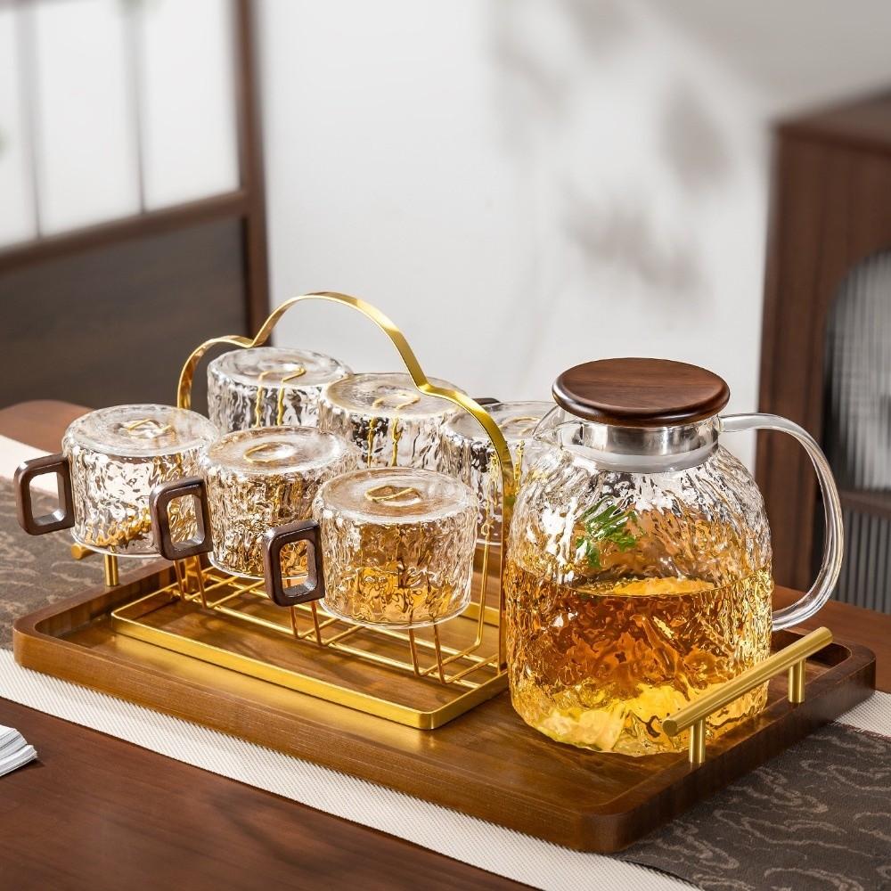 Glacier Pattern Glass Tea Cups High Temperature Resistant Water Cups Stylish Coffee Cups  Office