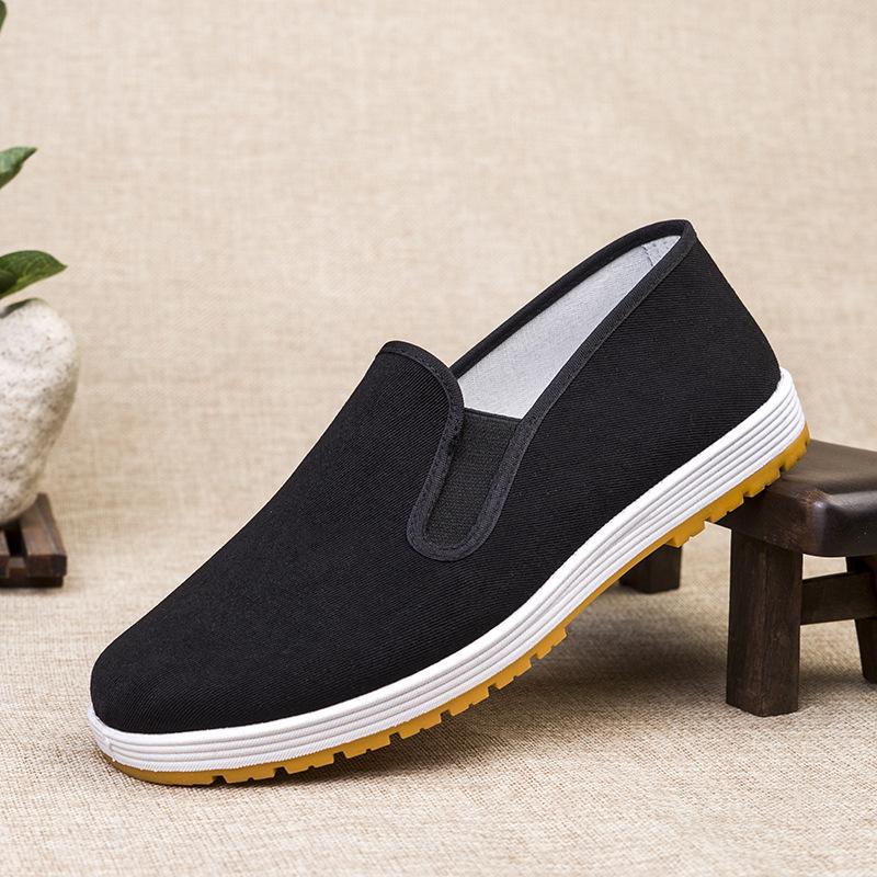 Wormwood health cloth shoes, new old Beijing cloth, sweat-absorbing, breathable, non-slip, comfortable and casual one-pedal men's shoes