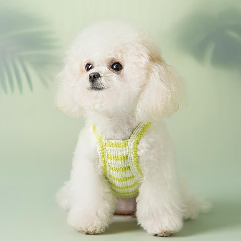 Puppy dog vest, Japanese and Korean style sandwich biscuit sling, thin breathable dog clothes, teddy cat pet clothes