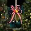 Velvet Christmas Hanging Decoration Wine Red Bow Ornament  Christmas Tree Decoration