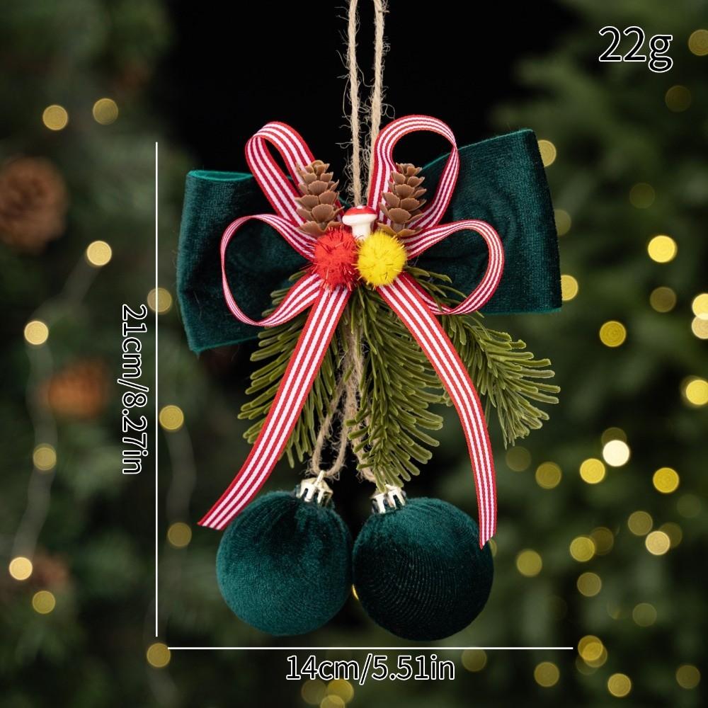 Velvet Christmas Hanging Decoration Wine Red Bow Ornament Christmas Tree Decoration