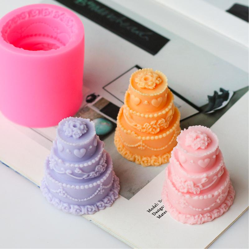 

DIY формы для мыла ручной работы, изготовление мыла, креативная трехслойная силиконовая форма для торта, подарок, домашняя силиконовая модель