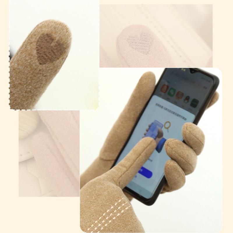 Zimowe damskie rękawiczki Vintage wiatroodporne dotykowe utrzymujące ciepło aksamitne rękawiczki dla kobiet pluszowe do jazdy konnej jazdy samochodem jednokolorowe rękawiczki