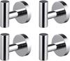 High Quality 4 PCS Set Heavy Duty Decorative Wall Hooks Rustproof Bathroom Towel Hook Stainless Steel Hat Coat Hook