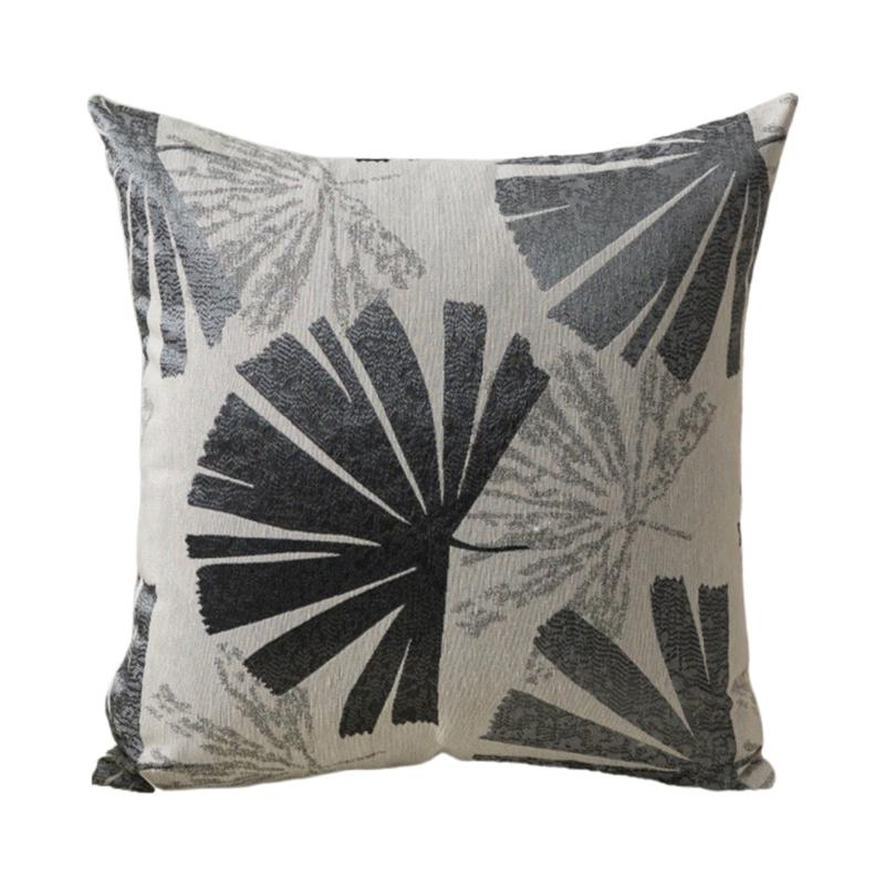 Leaf Pattern Jacquard Linen Pillow Cover Soft Textured Fabric Wrinkle Resistant Cushion Case For Living Room Bedroom