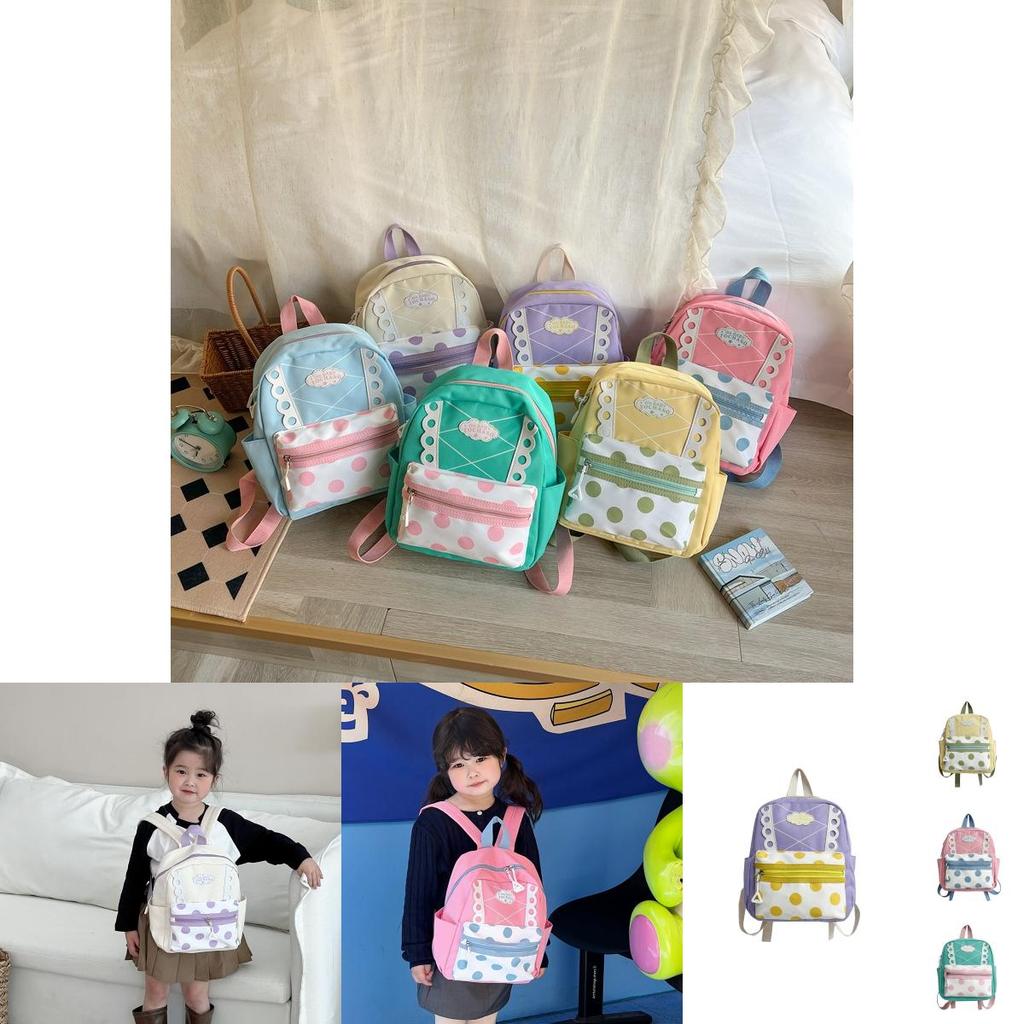 Trendy Polka Dot Children's Backpack Cute Cartoon Design Stylish And Colorful School Bag