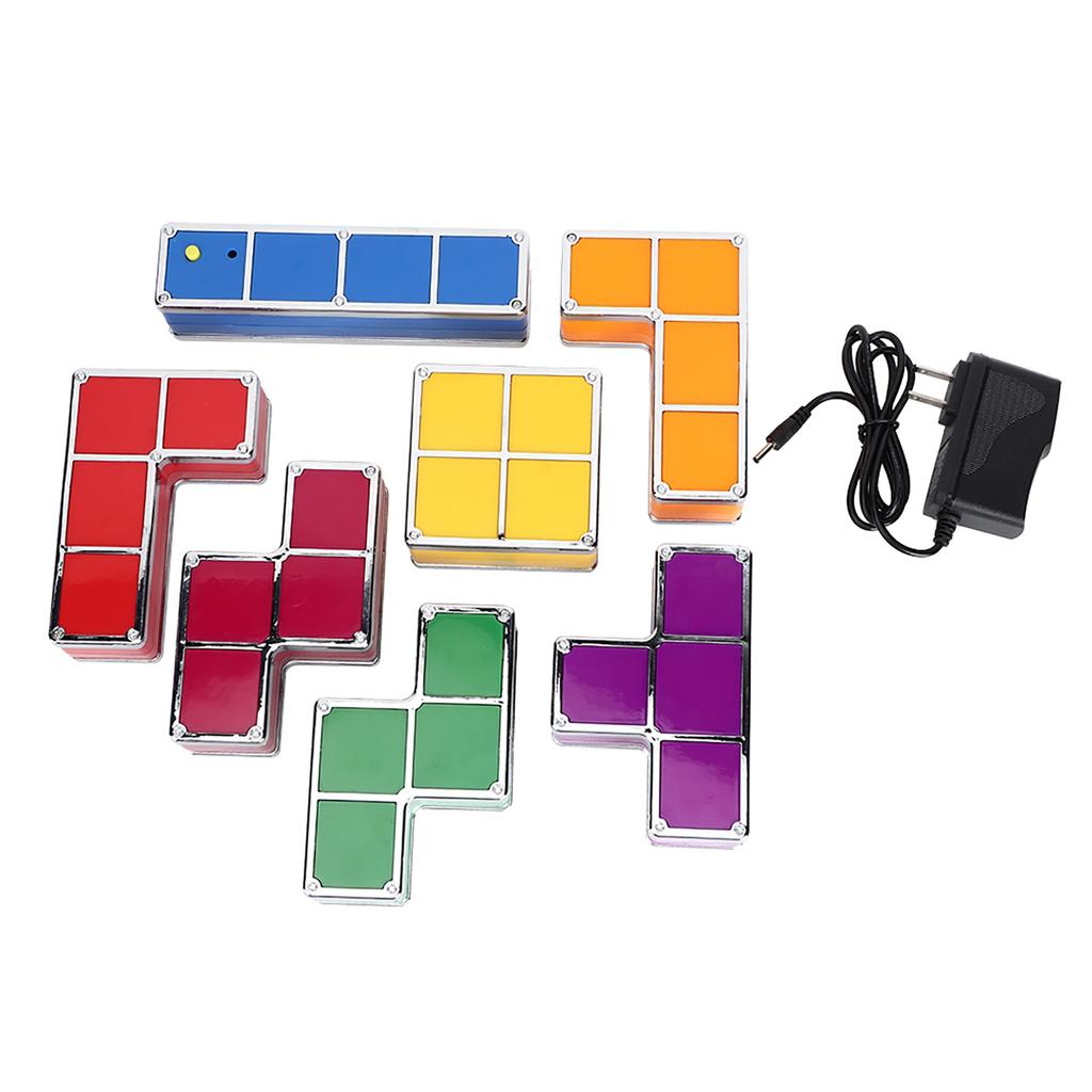 Luce LED Impilabile Puzzle Fai da Te Lampada da Tavolo Notturna Gioco di Costruzioni a Blocchi Decorazione