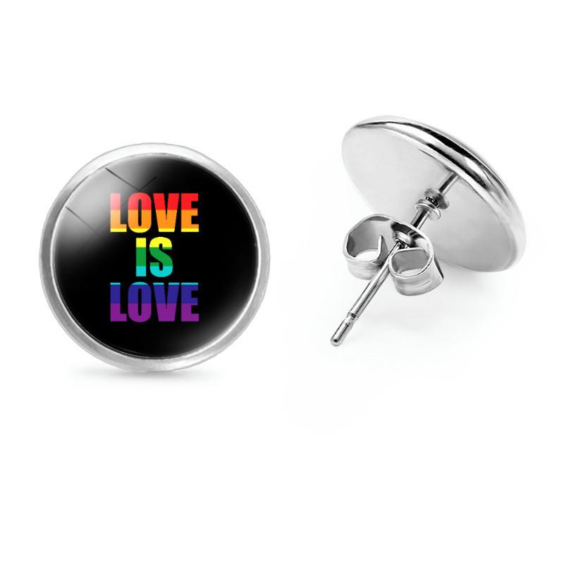 Elegant Rainbow Flag Theme Metal Stud Earrings Simple And Stylish Design 2022