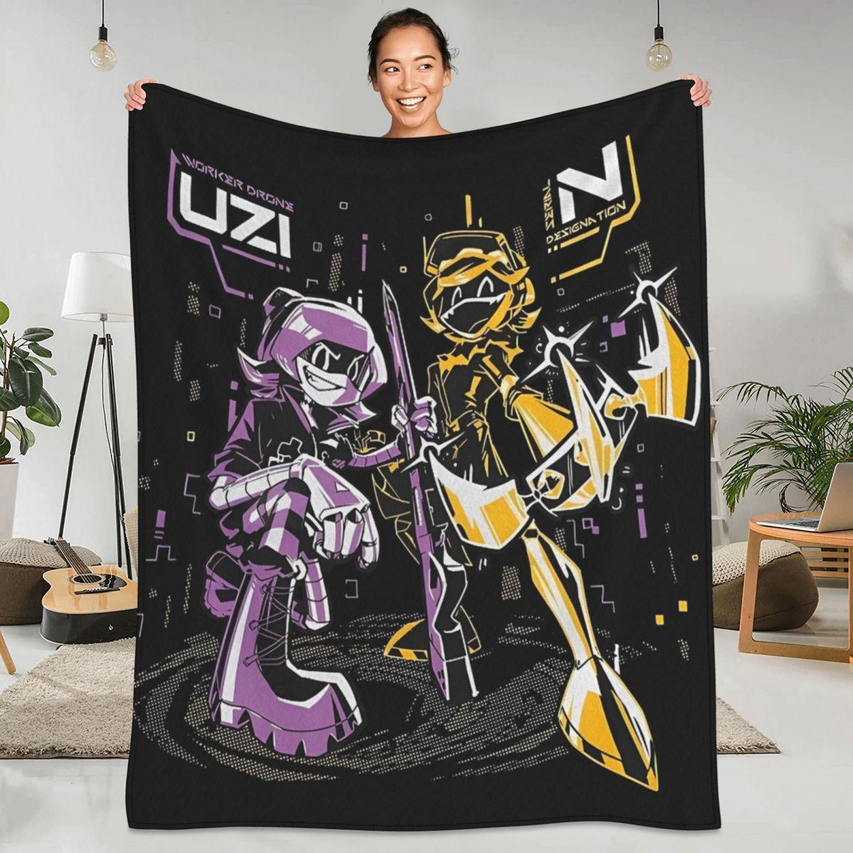 

Робот Дроны-убийцы Аниме Фильм Теплые Мягкие Одеяла Узи Путешествия Плюшевый Плед Модный Стул Фланелевое Покрывало Покрывало для Дивана-Кровати 50x60in