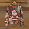 Women's Vintage Knit Button Christmas Print Cardigan Jacket
