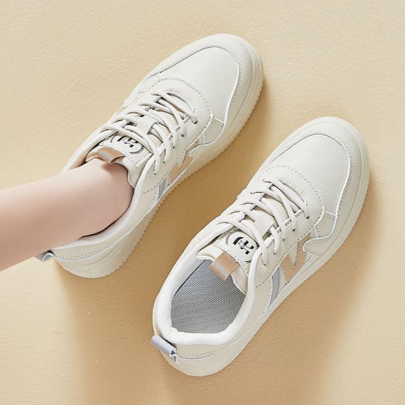 Women's Spring and Autumn Breathable White Shoes Flat Shoes Single Shoes All-match Casual Sports Shoes