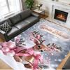 Christmas Custom Name Printed Square Area Rug Soft Non Slip Floor Carpet For Bedroom Holiday Gift