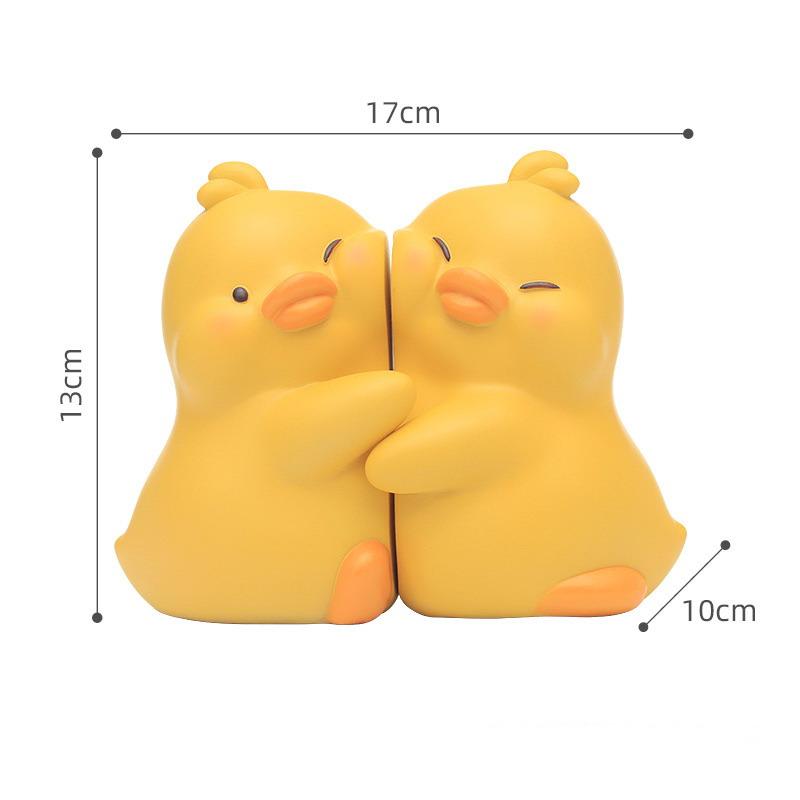 1Pcs Lovely Cartoon Duck Hugging Animal Book Ends Book Stand Holder Decorative Bookends For Desk Office Home Shelf Ornaments