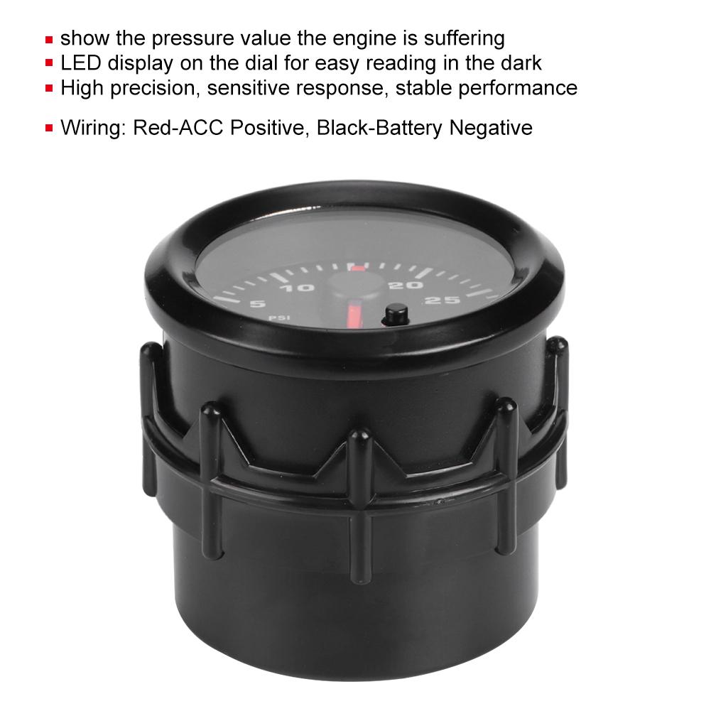 Turbocharged Pressure Gauge Universal Car Auto Instrument 52mm 2.0in